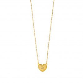 Halsband "Heart" med initial - guld