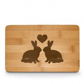 Personlig frukosttavla - romantiska kaniner
