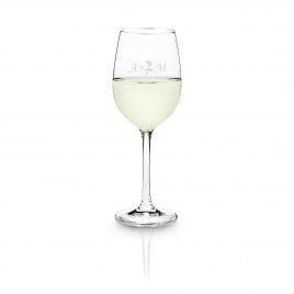 Personalizable vitt vin glas av Leonardo - rankor med initialer