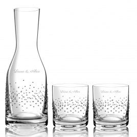 Karaff och glas med Swarovski kristaller - med eller utan gravyr