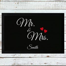Personlig dörrmatta "Mr & Mrs"