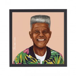 The Hipstory Art Print - 'Nelson Mandela' som Hipster (50*50cm)