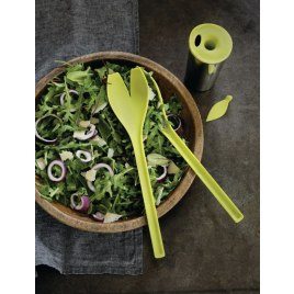 Salatbesteck und Dressing-Shaker "Tulpe"